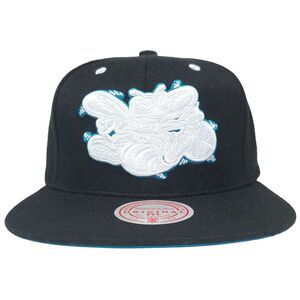 Charlotte Hornets Mitchell & Ness NBA Snapback‎ Hat Cap White 3D Logo Black NWT